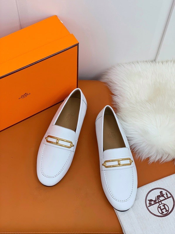 Hermès White Ankle Boots - Front View