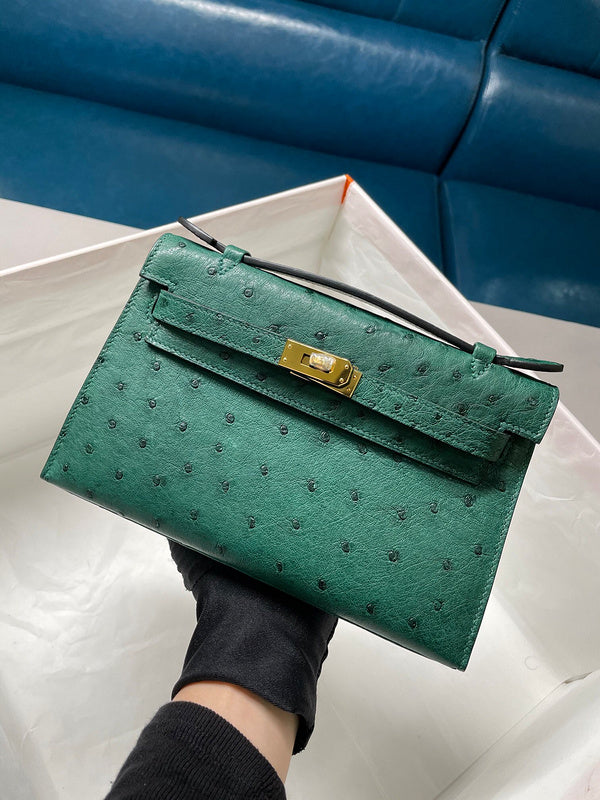 Side view of modernist structured handbag