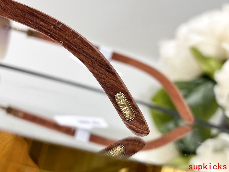Close-up detail view of Cartier unisex sunglasses