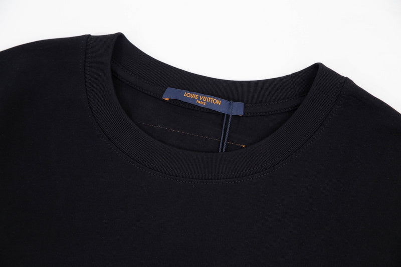 Close-up detail shot of Louis Vuitton cotton t-shirt with relaxed-fit cut