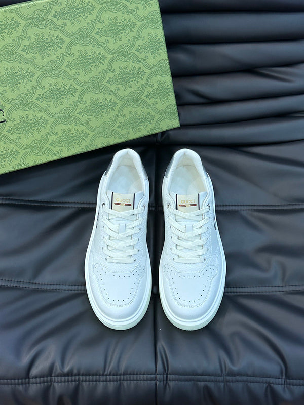 Gucci soft grey luxury sneakers view 5 chunky sole construction