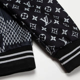 Back view of Louis Vuitton luxury clothing with signature branding