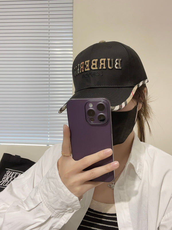 Side view of Burberry unisex cap