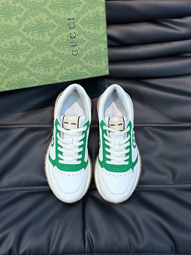 Gucci muted earth tones luxury sneakers view 11 retro runner design