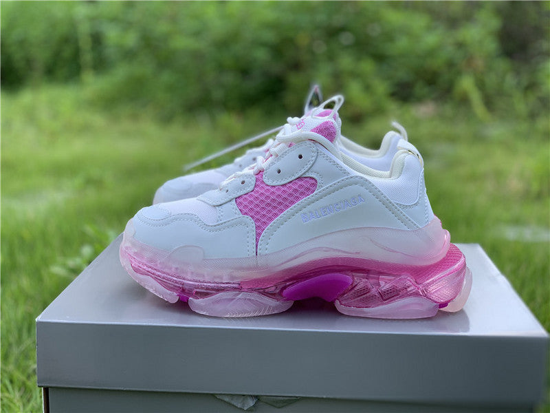Balenciaga White Chunky Platform Sneakers - Side Profile View