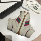 Gucci stone beige luxury sneakers view 5 padded collar comfort