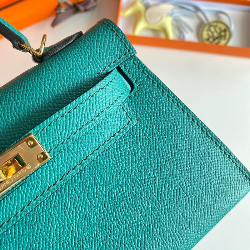 Side view of considered structured handbag