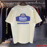 Front view of Rhude luxury clothing with tailored silhouette