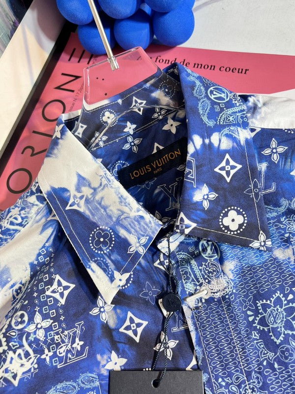 Close-up detail shot of Louis Vuitton luxury clothing with everyday silhouette
