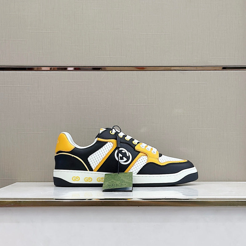 Gucci soft grey luxury sneakers view 6 bold athletic profile