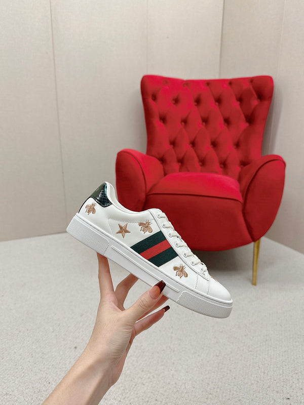 Gucci soft grey luxury sneakers view 5 bold athletic profile