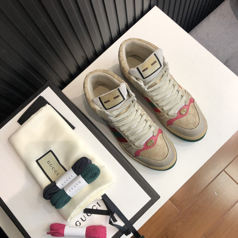 Gucci neutral cream luxury sneakers view 6 minimalist modern build