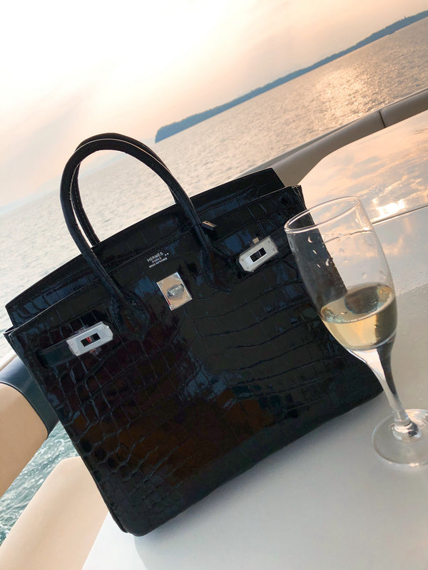 Close-up detail of understated bag design