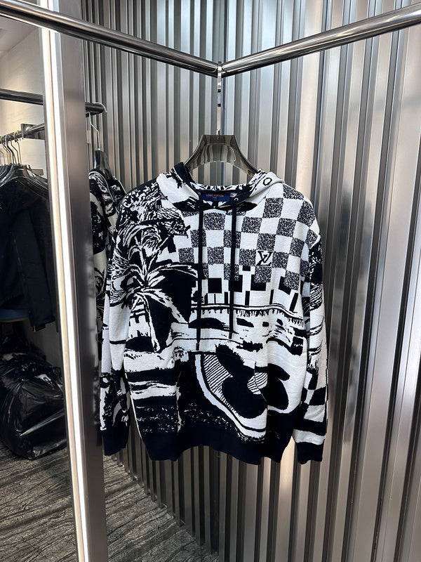 Front view of Louis Vuitton luxury clothing with everyday silhouette