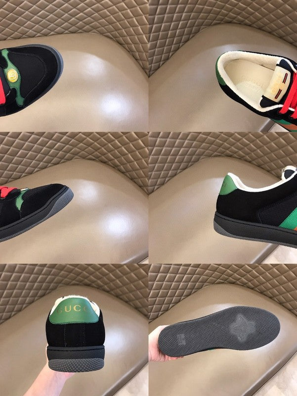 Side profile of Gucci clean off-white sneakers premium leather build