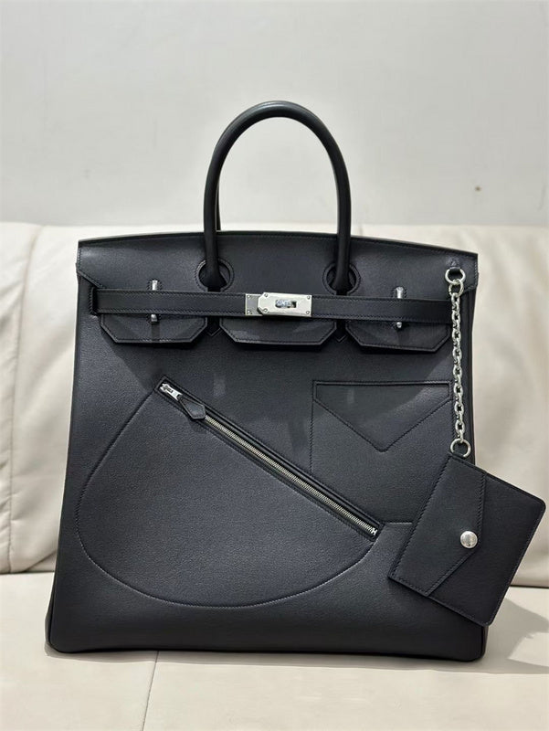 Side view of statement structured handbag