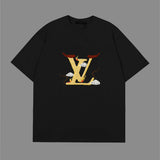 Close-up detail shot of Louis Vuitton cotton t-shirt with tailored silhouette