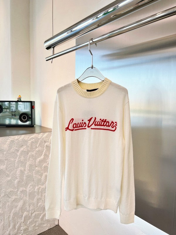Full styled look of Louis Vuitton luxury clothing with monogram-inspired silhouette