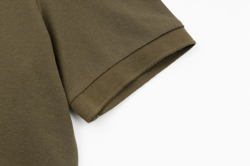 Flat lay presentation of Polo cotton polo shirt with logo-detail design