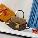 Front view of signature polished women's handbag – women's premium purse