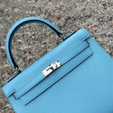 Side view of graceful structured handbag