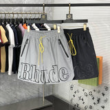 Side profile of Rhude luxury clothing with runway-inspired design