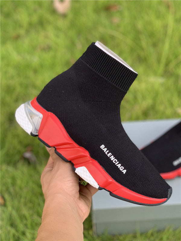 Balenciaga Red Chelsea Boots - Lifestyle Styling Shot