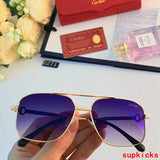 Close-up detail view of Cartier unisex sunglasses