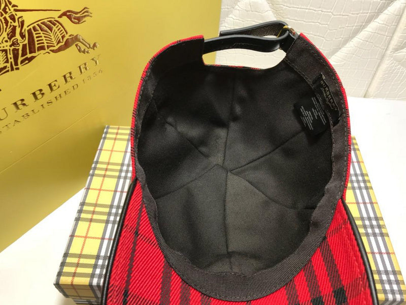 Close-up detail view of Burberry unisex cap