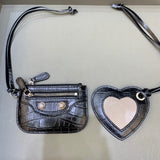 Statement Faux Leather Handbag - Polished Finish | Women's Luxury Handbag #363 - texture close-up (image 9) of designer-inspired handbag
