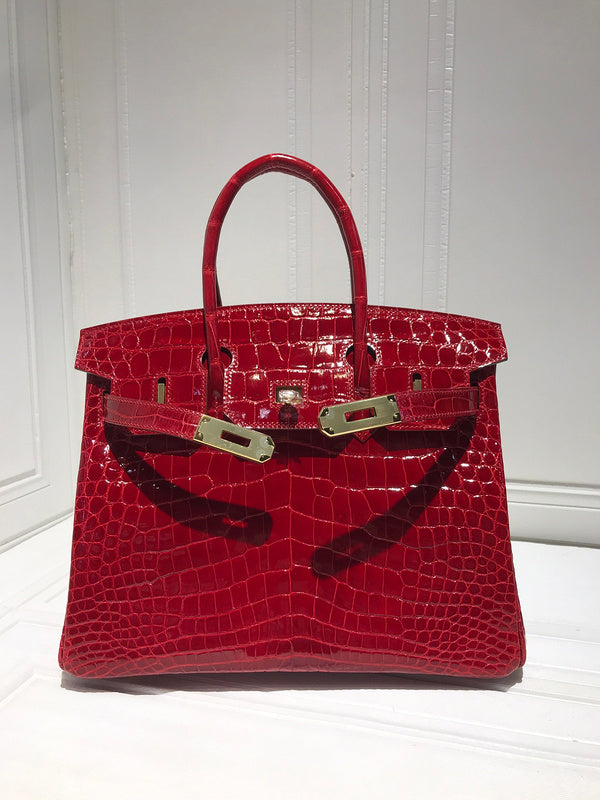 Side view of chic structured handbag