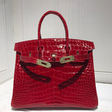 Side view of chic structured handbag