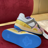 Side profile of Gucci stone beige sneakers premium leather build