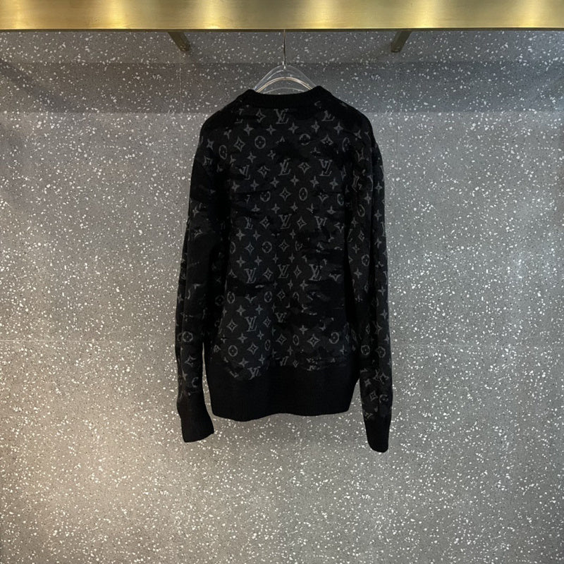 Side profile of Louis Vuitton luxury clothing with label-forward styling