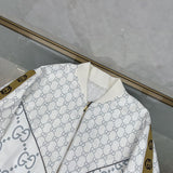Side profile of Gucci luxury clothing with logo-detail design