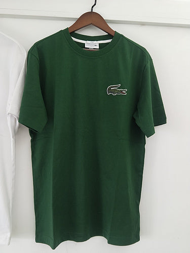 Back view of Lacoste luxury clothing with signature branding
