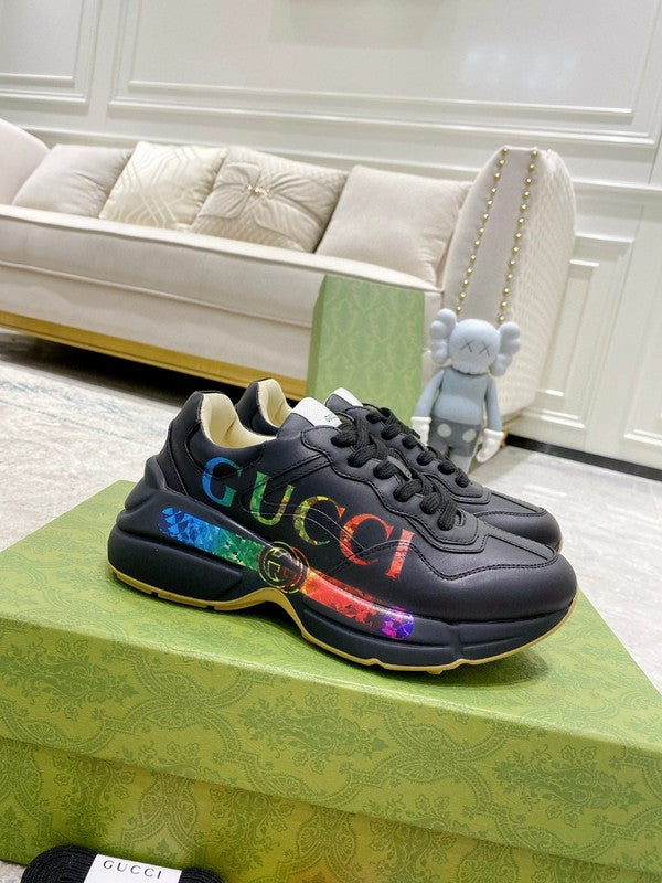 Gucci fresh white-and-black luxury sneakers view 10 breathable knit upper