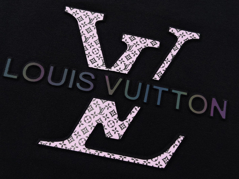 Full styled look of Louis Vuitton luxury clothing with signature branding