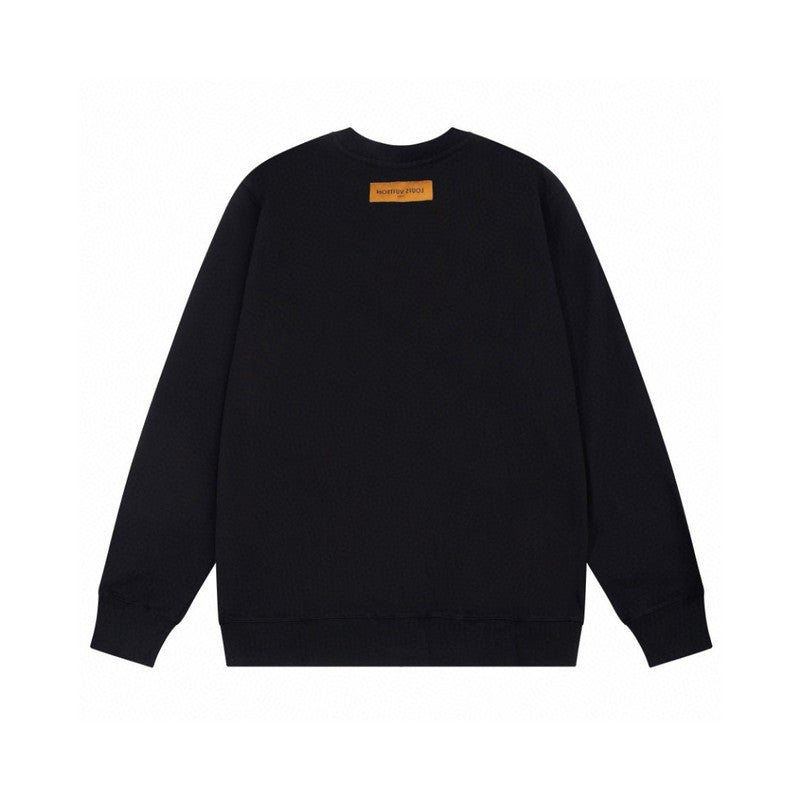 Back view of Louis Vuitton luxury clothing with signature branding