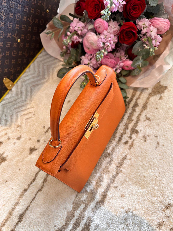 Sophisticated bag shown from front angle