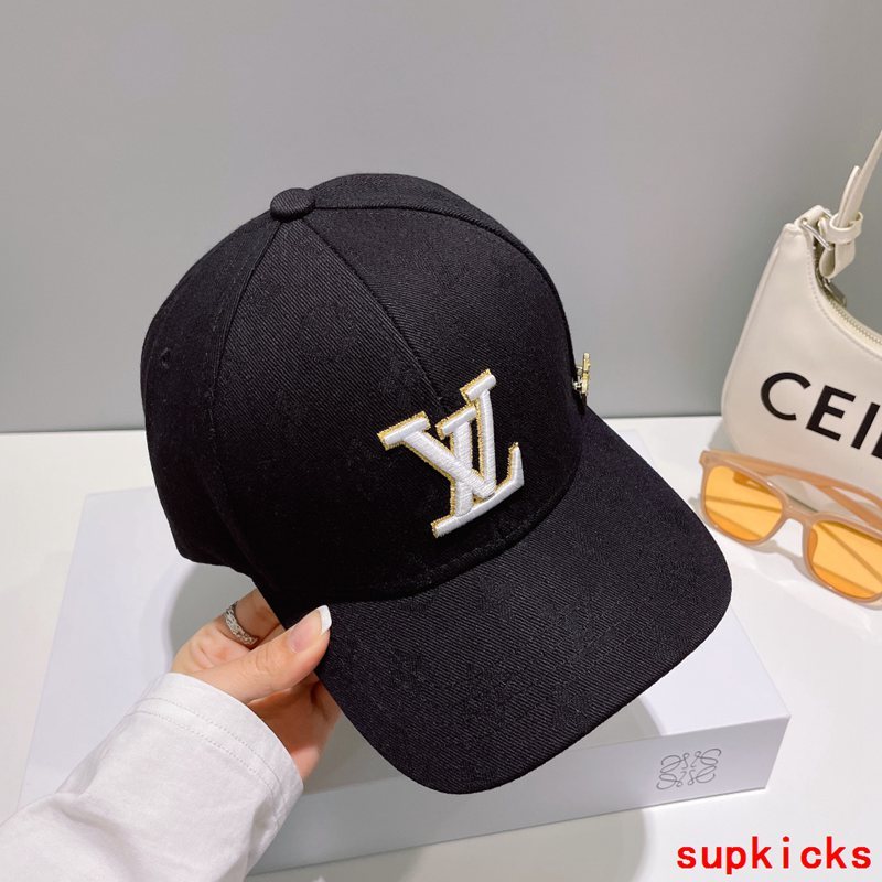 Close-up detail view of Louis Vuitton unisex cap