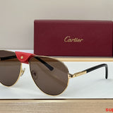 Close-up detail view of Cartier unisex sunglasses