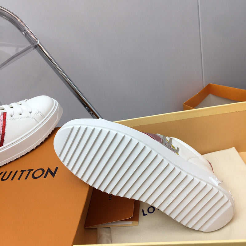 Louis Vuitton Red Block Heel Pumps - Lifestyle Styling Shot