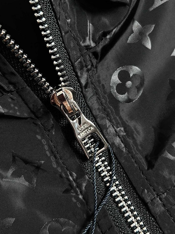 Full styled look of Louis Vuitton luxury clothing with logo-detail design