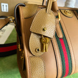 Back view of structured polished women's handbag – women's everyday handbag
