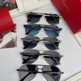 Close-up detail view of Cartier unisex sunglasses
