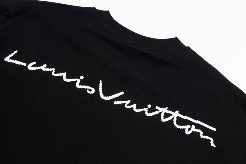 Side profile of Louis Vuitton cotton t-shirt with monogram-inspired silhouette