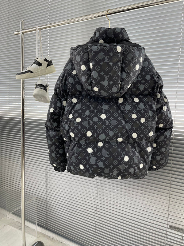 Side profile of Louis Vuitton luxury clothing with logo-detail design