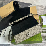 Handle and strap detail of signature premium women's handbag – women's designer-style accessory