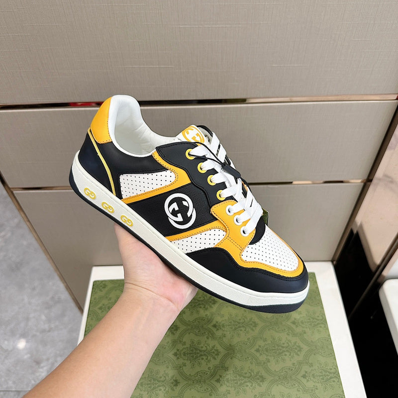 Gucci soft grey luxury sneakers view 5 bold athletic profile